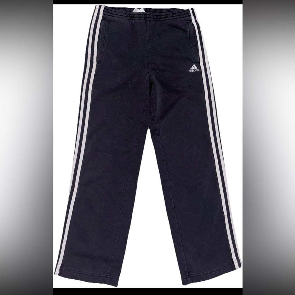 Adidas Y2K 2010 Woman’s Strait Loose Leg Joggers Black  White Stripes Size.M